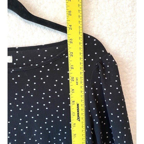 Max Studio Blouse Womens Small Polka Dots Flare Ruffle Sleeve Top - Picture 8 of 10